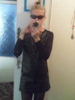 Šaty černé se zipy_ koženka a látka Šaty černé se zipy_ koženka a látka