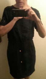 Tmavomodré šaty s krajkou_ volný střih Tmavomodré šaty s krajkou_ volný střih