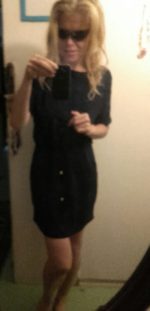 Tmavomodré šaty s krajkou_ volný střih Tmavomodré šaty s krajkou_ volný střih