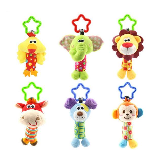 US $0.75 35%OFF | Baby Kids Rattle Toys Cartoon Animal Plush Hand Bell Baby Stroller Crib Hanging Rattles Infant Baby Toys Gifts 35% off