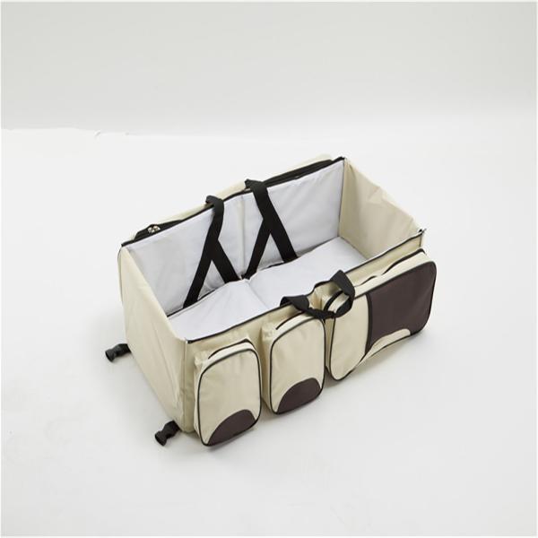 US $12 | Foldable Baby Portable Mother and Baby Bag Multifunctional Large Capacity Mommy Bag Out Portable Travel Bed