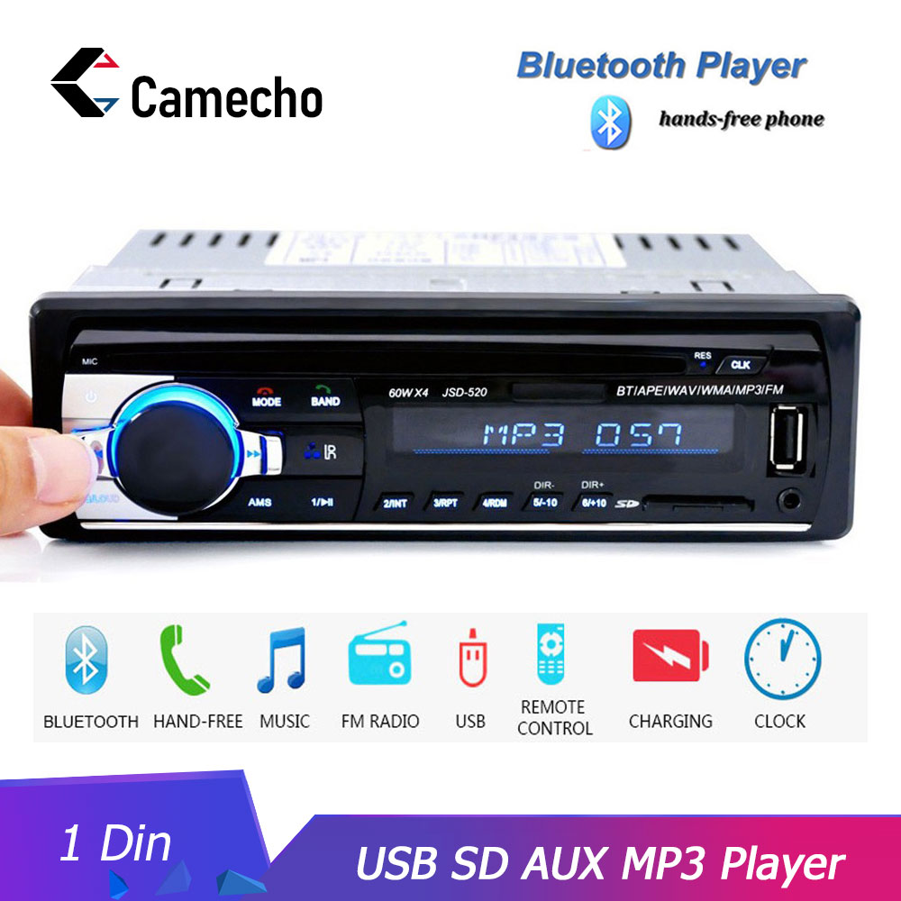 US $12.81 35% OFF|Camecho 12V Bluetooth Car Stereo FM Radio MP3 Audio Player Charger USB SD AUX Auto Electronics Subwoofer In Dash 1 DIN Autoradio-in Car Radios from Automobiles & Motorcycles on Aliexpress.com | Alibaba Group