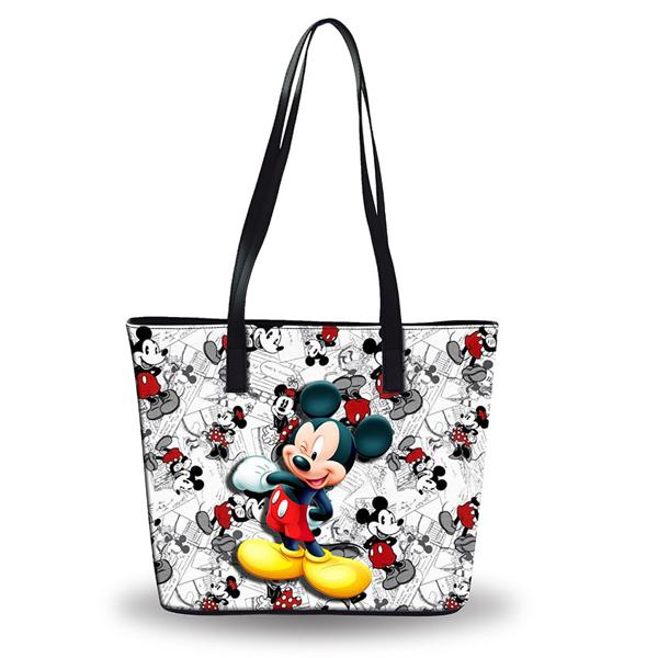 US $16.49 34%OFF | Disney Mickey mouse diaper Bag Shoulder Cartoon lady Tote Large Capacity bag Women waterproof bag fashion hand travel beach bag
