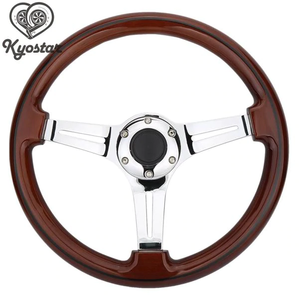 US $42 20%OFF | new 350mm wood steering wheel universal 14