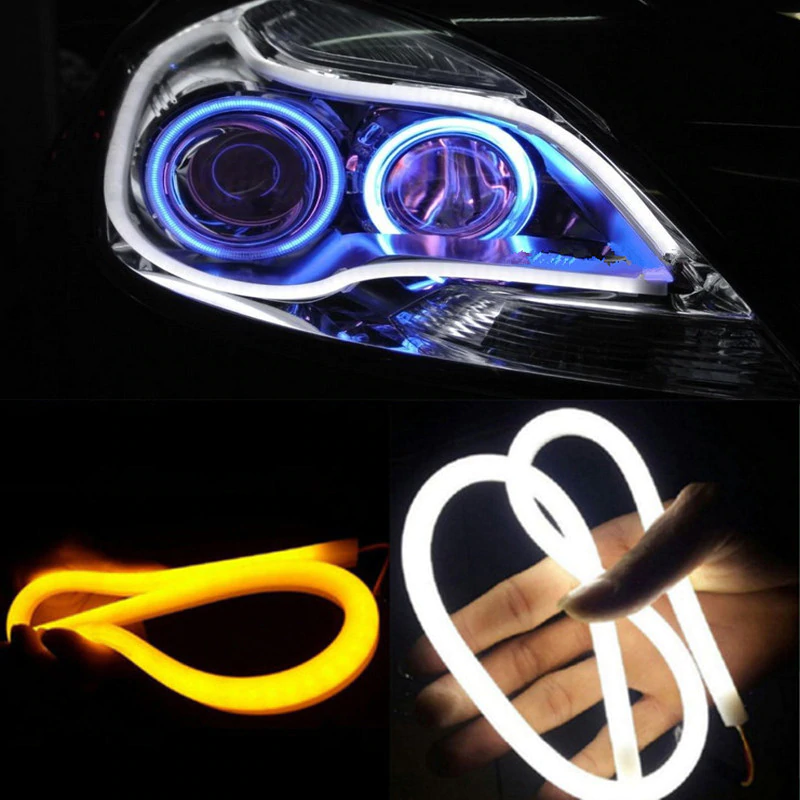 2PC/Lot 30cm 45cm 60cm DRL Flexible LED Tube Strip Daytime Running Lights Turn Signal Angel Eyes Car Styling White/Yellow/Blue-in Car Light Assembly from Automobiles & Motorcycles on Aliexpress.com | Alibaba Group