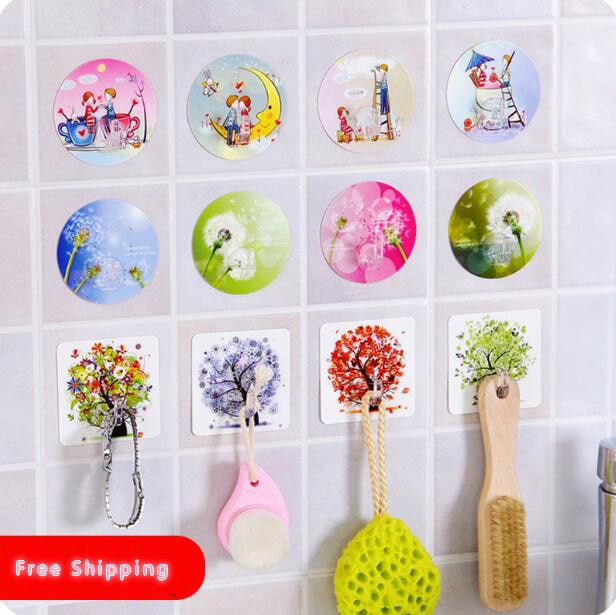 Bathroom Magic Stickers Seamless Hook Cartoon Strong Adhesive Wall Hook Creative Kawaii Door Hanger 5 Pieces/Lots Free Shipping-in Hooks & Rails from Home & Garden on Aliexpress.com | Alibaba Group
