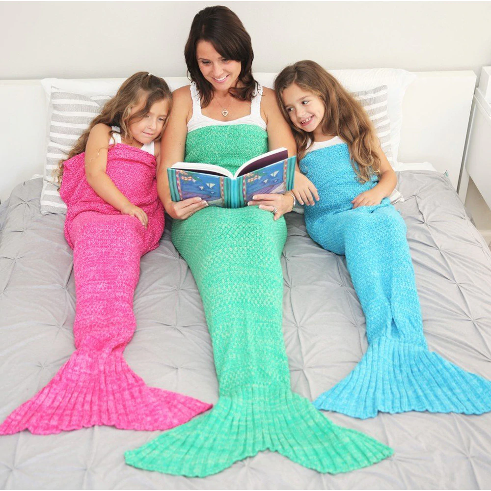 CAMMITEVER 14 Colors Mermaid Tail Blanket Crochet Mermaid Blanket For Adult Super Soft All Seasons Sleeping Knitted Blankets-in Blankets from Home & Garden on Aliexpress.com | Alibaba Group