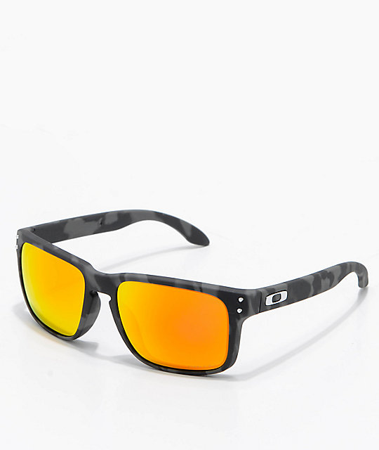 Image: Oakley Holbrook Black Camo & Prizm Ruby Sunglasses | Zumiez