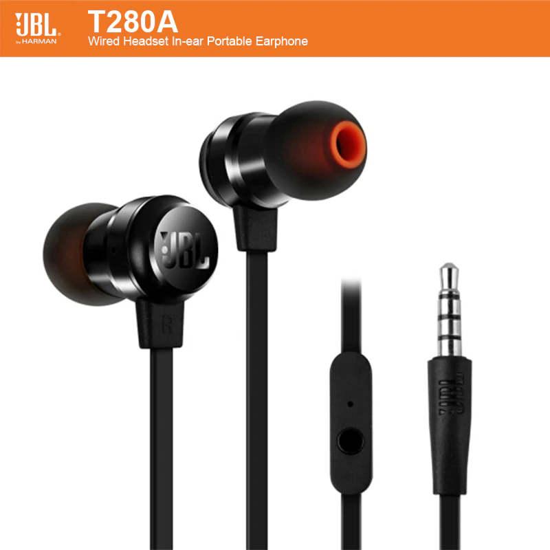 JBL T280A Portable Wired In Ear Earphones Noise Reduction Isolation Music Sport Running Earphone Headset With Mic For Smartphone-in Phone Earphones & Headphones from Consumer Electronics on Aliexpress.com | Alibaba Group