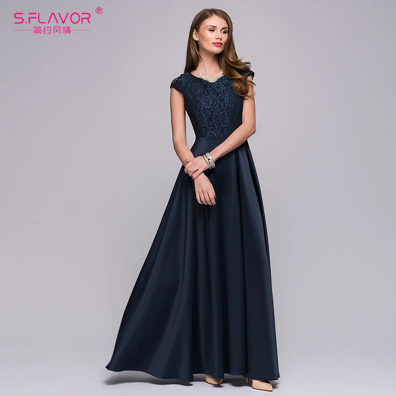 S.FLAVOR Women sexy vestidos de festa Autumn Summer fashion sleeveless lace patchwork party vestidos Elegant women long dress-in Dresses from Women's Clothing & Accessories on Aliexpress.com | Alibaba Group