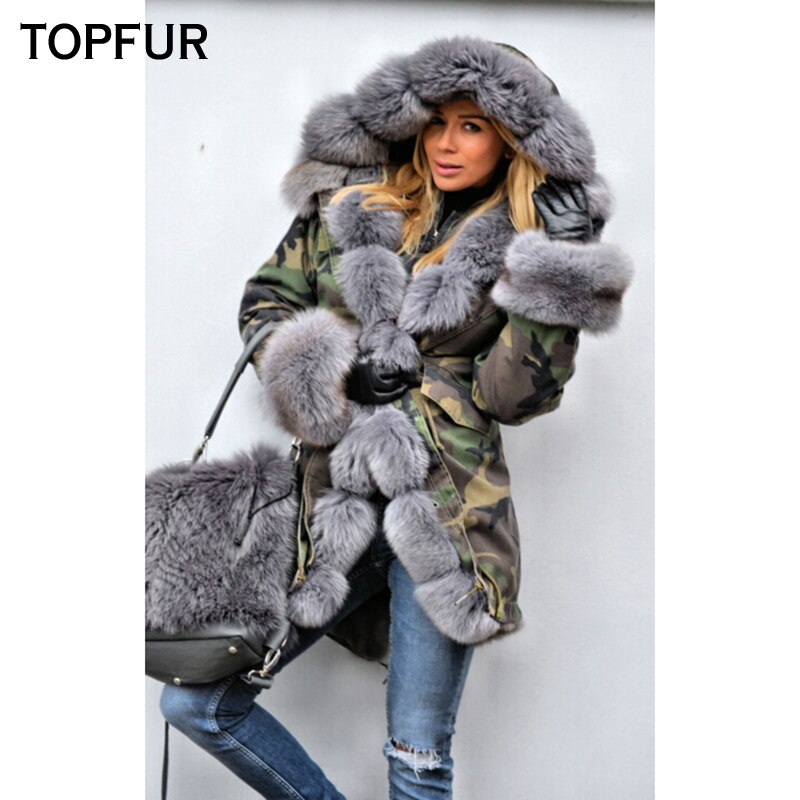 TOPFUR Winter Real Fur Parka Women Military Style Natural Fox Fur Collar And Cuff Luxury Fashion New Thick Warm Real Fur Parka-in Real Fur from Women's Clothing & Accessories on Aliexpress.com | Alibaba Group