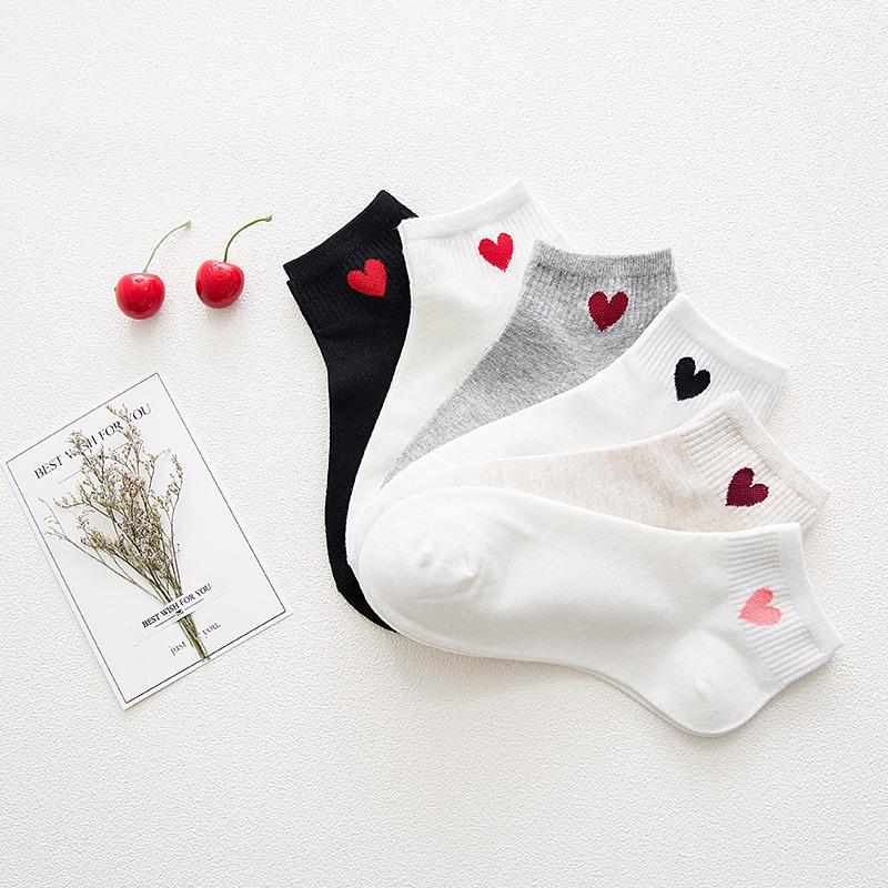 US $0.63 20% OFF|1 Pair New Kawaii Cute Socks Women Red Heart Pattern Soft Breathable Cotton Socks Ankle High Casual Comfy Socks Fashion Style-in Socks from Underwear & Sleepwears on Aliexpress.com | Alibaba Group