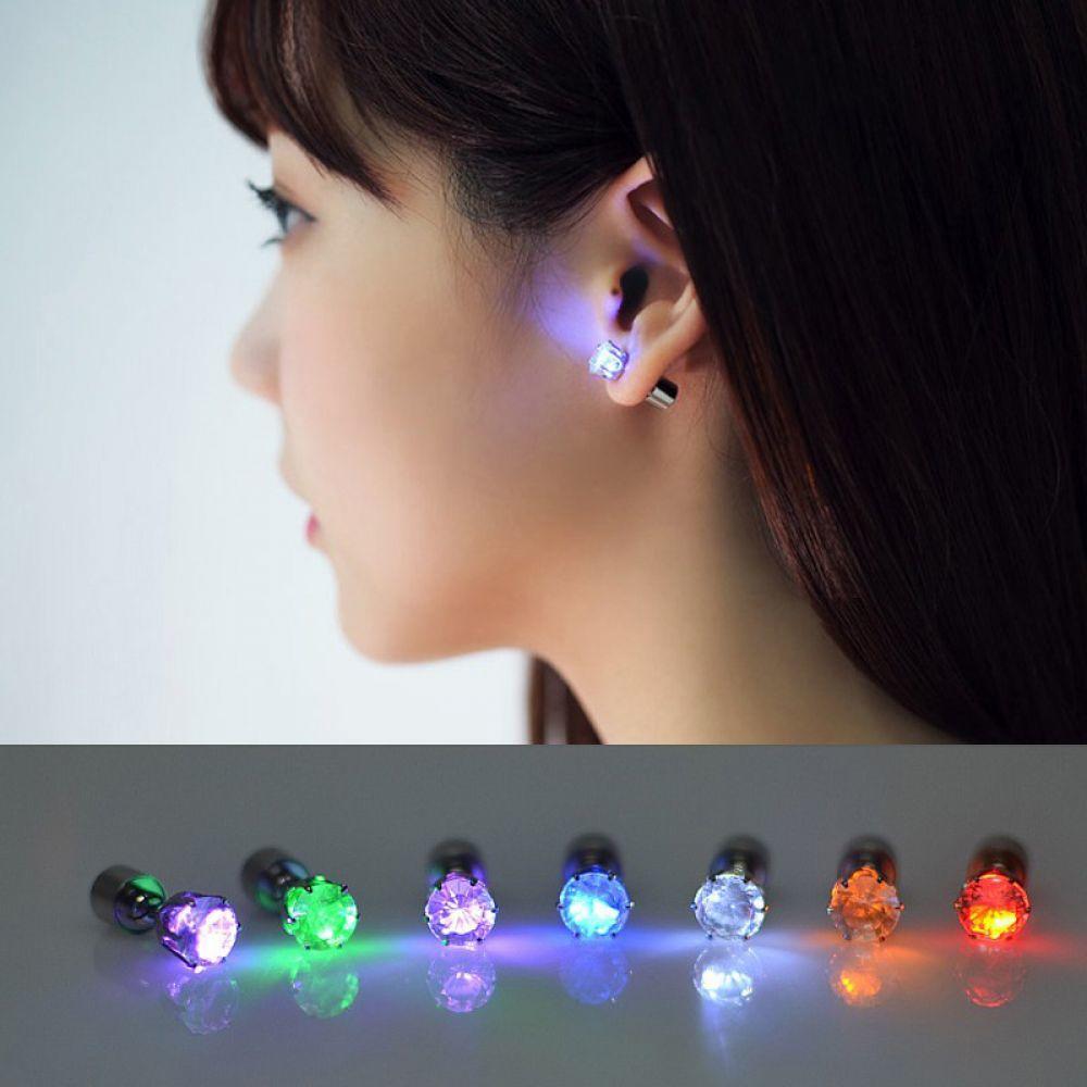 US $1.54 23% OFF|1 Pair Light Up LED Earrings Studs Flashing Blinking Stainless Steel Earrings Studs Dance Party Accessories Novelty Lighting-in Stud Earrings from Jewelry & Accessories on Aliexpress.com | Alibaba Group