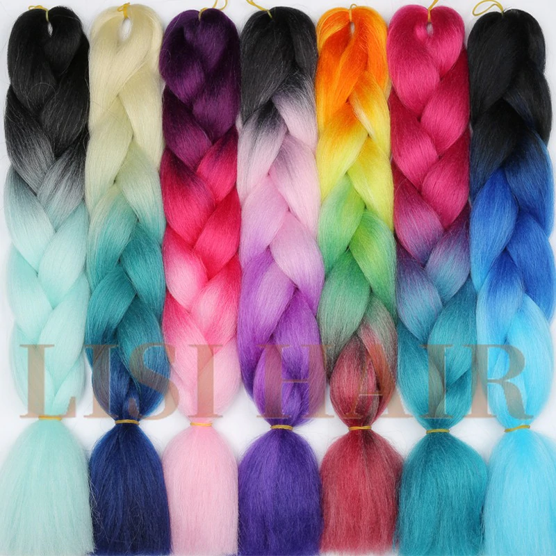 US $1.82 48% OFF|LISI HAIR Long Ombre Kanekalon Jumbo Synthetic Braiding Hair Crochet Blonde Pink Blue Grey Hair Extensions Jumbo Braids-in Jumbo Braids from Hair Extensions & Wigs on Aliexpress.com | Alibaba Group