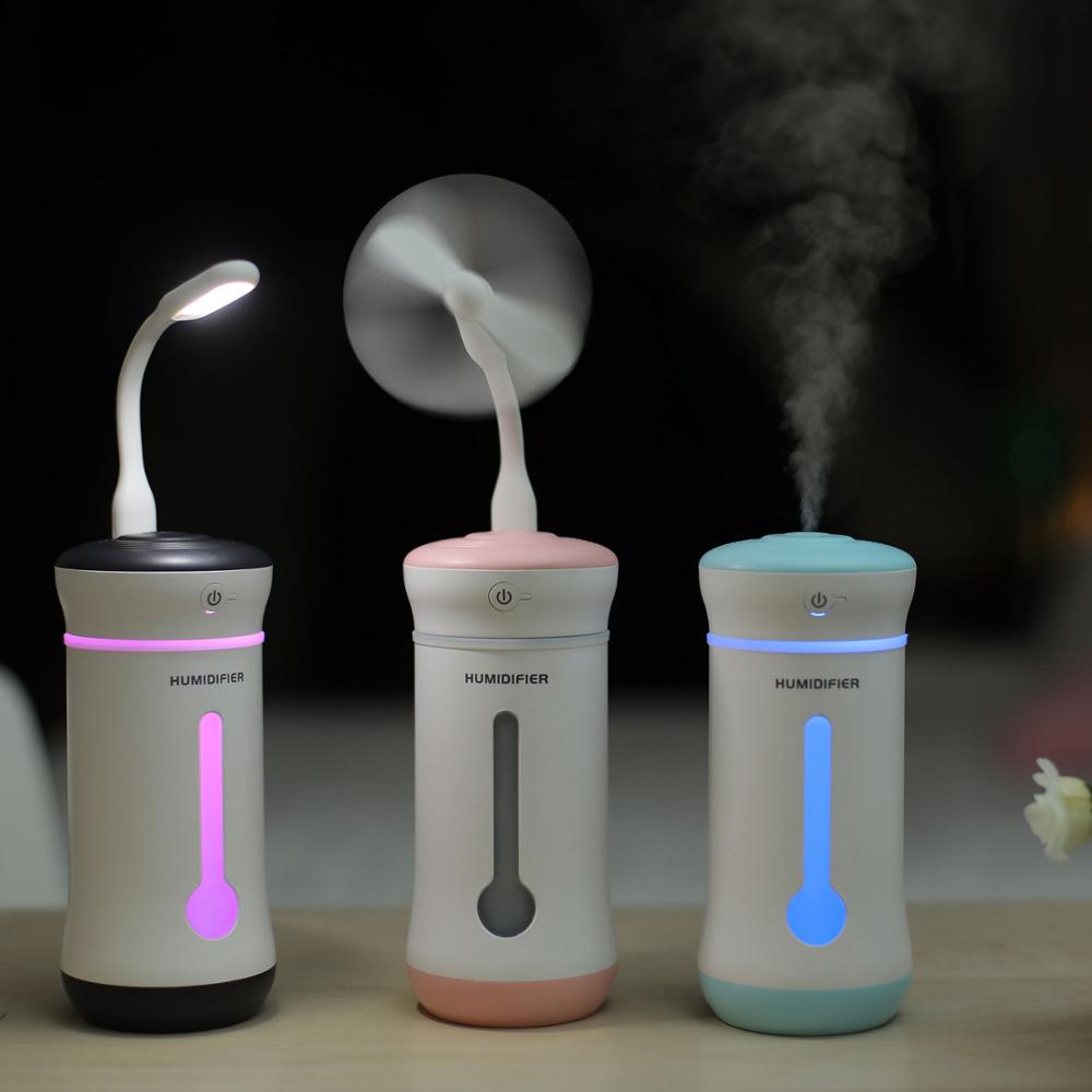 US $10.4 50% OFF|3 in 1 Mini Air humidifier 200ML USB Diffuser Car Air Humidifier Essential Oil Portable Mist Humidifier + USB Fan + LED Light-in Humidifiers from Home Appliances on Aliexpress.com | Alibaba Group