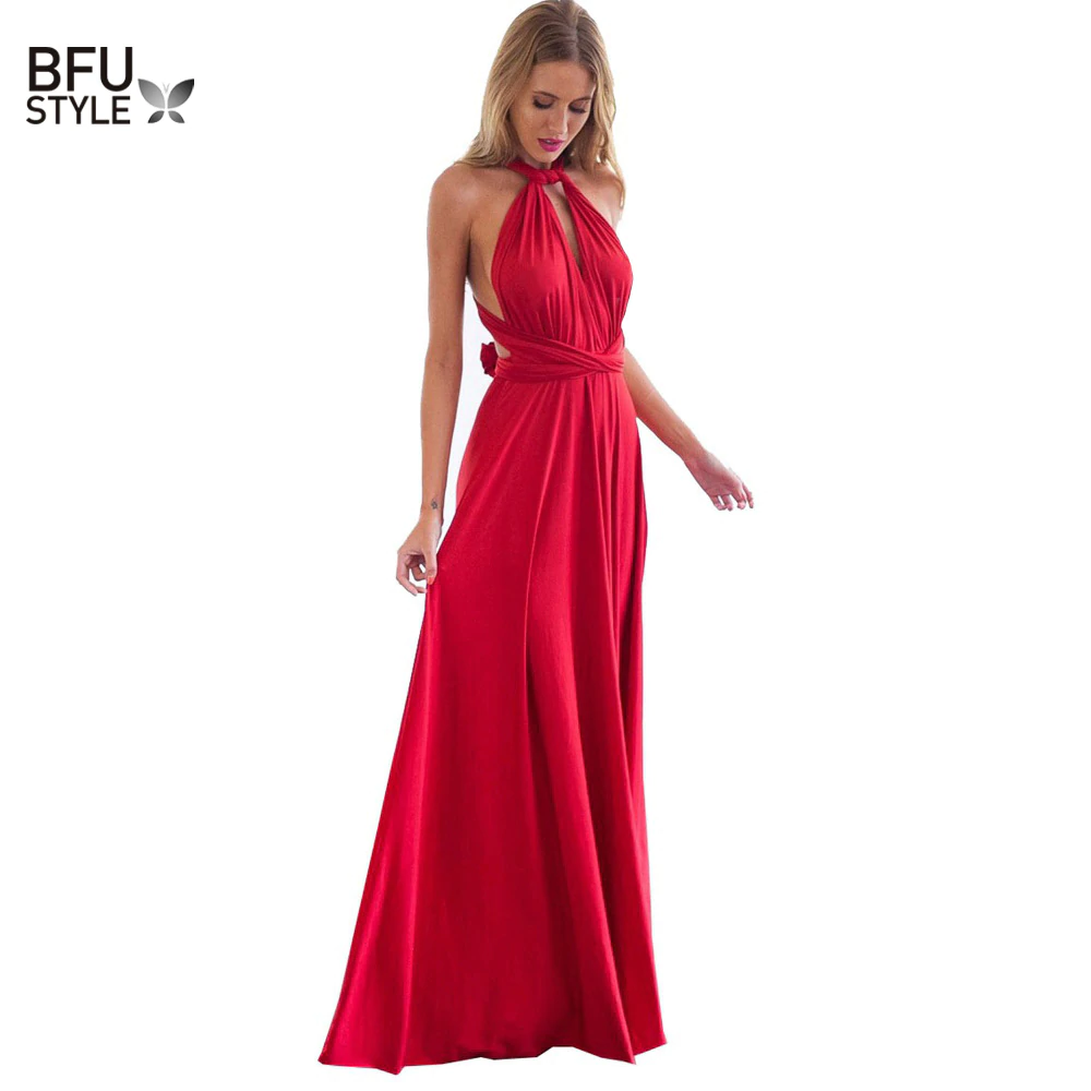 US $12.61 35% OFF|Sexy Women Multiway Wrap Convertible Boho Maxi Club Red Dress Bandage Long Dress Party Bridesmaids Infinity Robe Longue Femme-in Dresses from Women's Clothing on Aliexpress.com | Alibaba Group