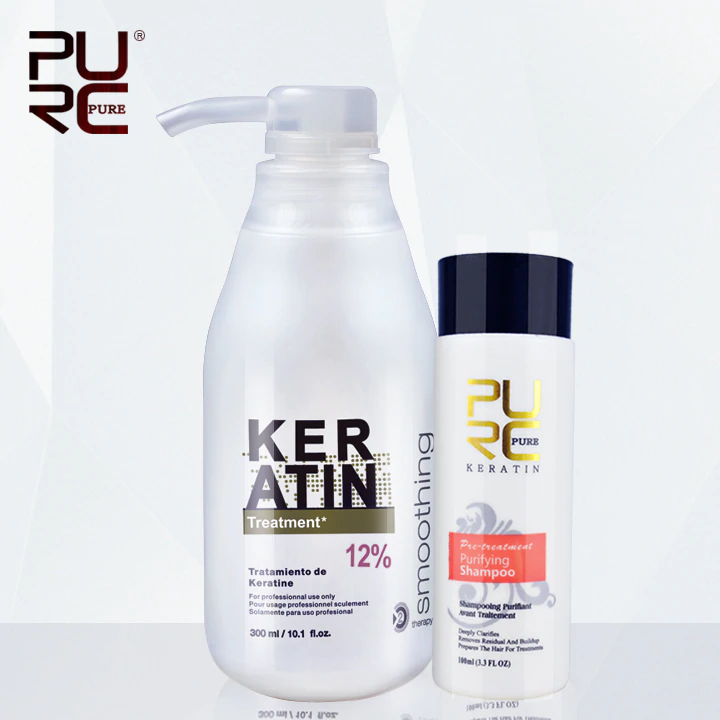US $15.75 52% OFF|PURC Brazilian keratin 12% formalin 300ml keratin treatment and 100ml purifying shampoo hair straightening hair treatment set-in Hair & Scalp Treatments from Beauty & Health on Aliexpress.com | Alibaba Group