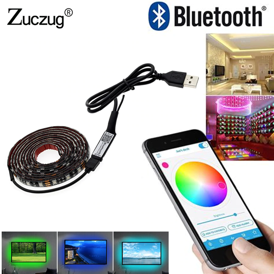 US $2.14 11% OFF|TV Backlight LED Strip Light RGB 5 V USB Power 5050 DC 5V SMD HDTV Desktop PC Screen Lighting 50CM 1M Wifi Bluetooth Controller-in LED Strips from Lights & Lighting on Aliexpress.com | Alibaba Group