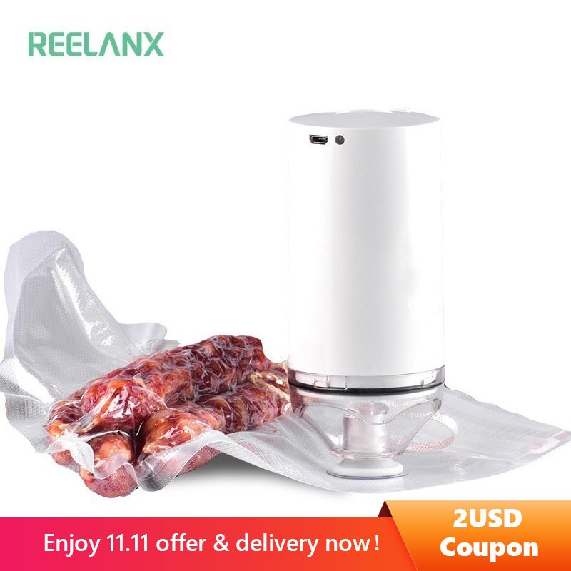US $21.14 |REELANX Handheld Vacuum Sealer H1 with Vacuum Zipper Bags Portable for Sous Vide Precision Cooker -in Vacuum Food Sealers from Home Appliances on Aliexpress.com | Alibaba Group