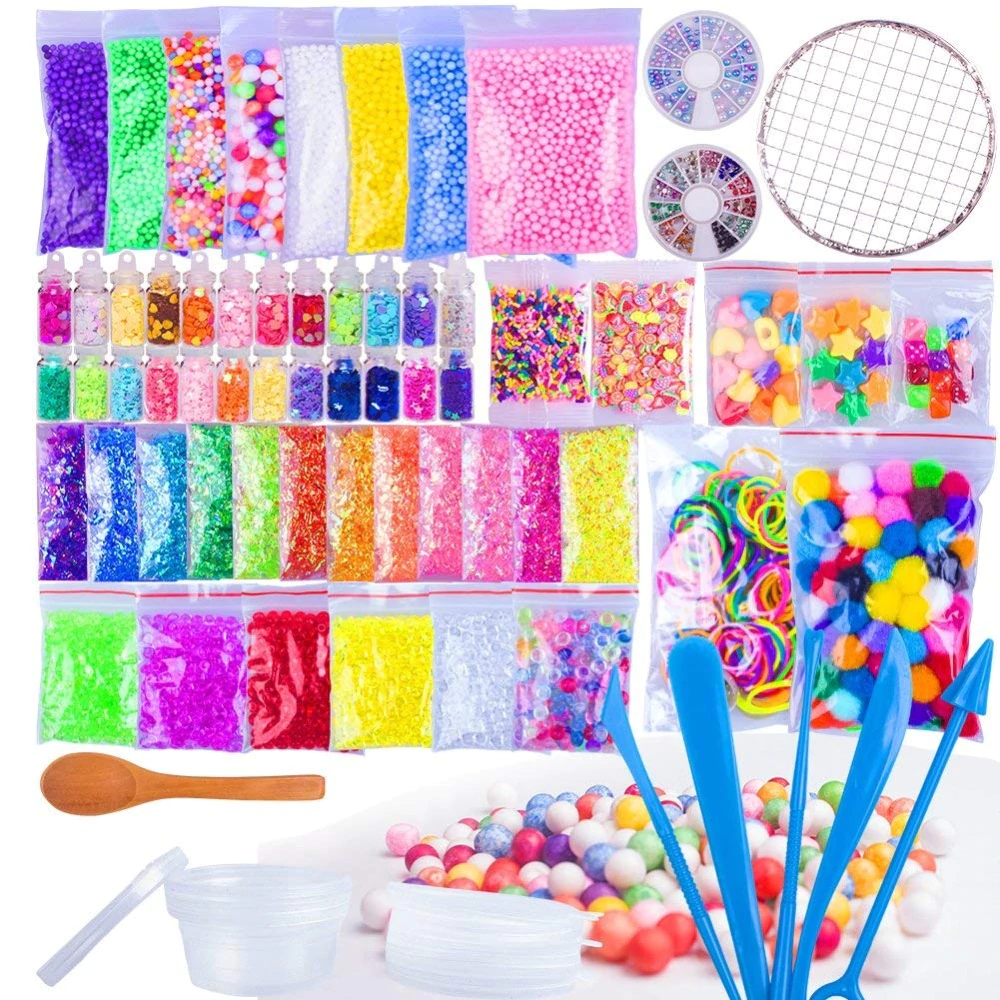 US $21.59 40% OFF|75 Pack Making Kits Supplies for Slime, Including Foam Balls, Fishbowl Beads, Net, Glitter Jars, Pearls, Sugar Paper, Spoon-in Modeling Clay from Toys & Hobbies on Aliexpress.com | Alibaba Group