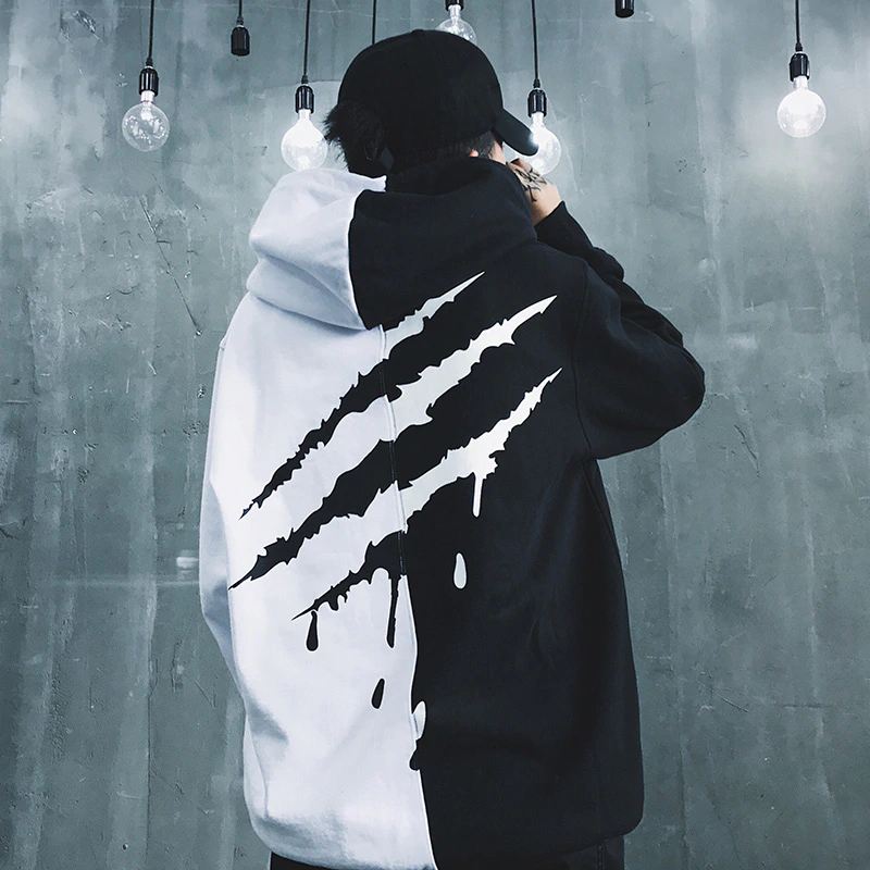 US $22.0 45% OFF|Black White Splice Hoodies Oversize Hip hop Style Swag Tyga Hoodie Autumn Winter Warm Thick Hoodies US Size XS XL-in Hoodies & Sweatshirts from Men's Clothing on Aliexpress.com | Alibaba Group