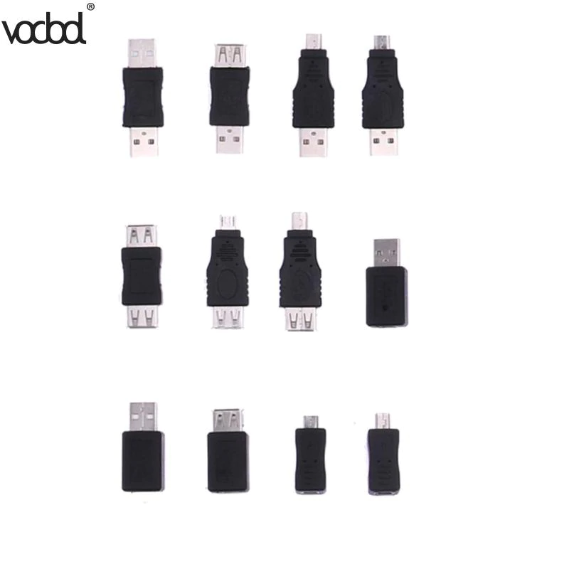 US $3.11 16% OFF|12pcs USB Adapters Set 12 in 1 OTG USB2.0 Mix Adapters Kit OTG F/M mini Adapter Converter Male to Female Micro Usb Adapter Set-in Computer Cables & Connectors from Computer & Office on Aliexpress.com | Alibaba Group