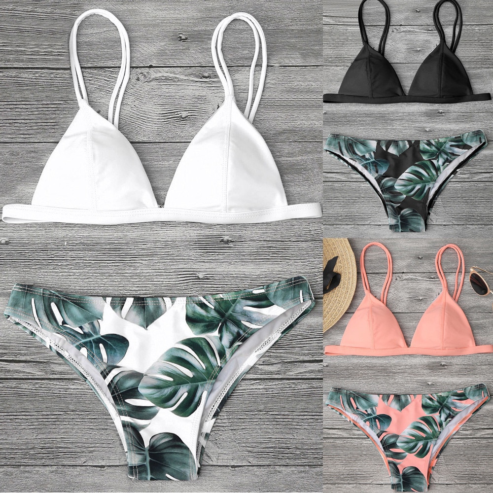 US $3.12 14% OFF|5 Color!! Sexy Swimwear Women Bikini Set Print Leaves Push Up Padded Swimsuit Low Waist Bathing Beachwear Biquini Swimsuit 15-in Bikinis Set from Sports & Entertainment on Aliexpress.com | Alibaba Group