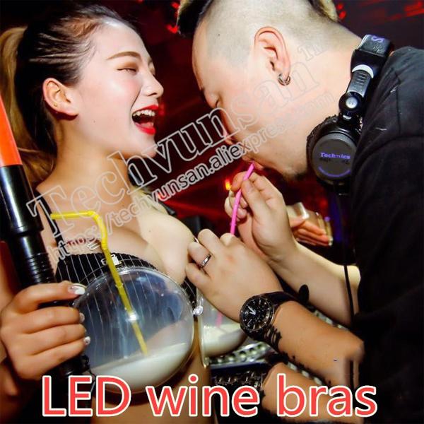 US $47.99 | Free Shipping Creative LED glowing wine bras nightclub can take a cocktail glowing mask atmosphere