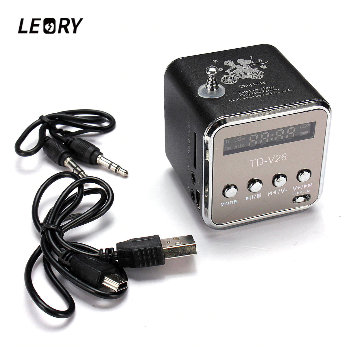 US $6.36 34% OFF|LEORY LED Portable Mini Stereo FM Radio Speaker Support TF Card MP3 Music Player Aluminum Alloy Speaker Universal For All Phones-in Portable Speakers from Consumer Electronics on Aliexpress.com | Alibaba Group