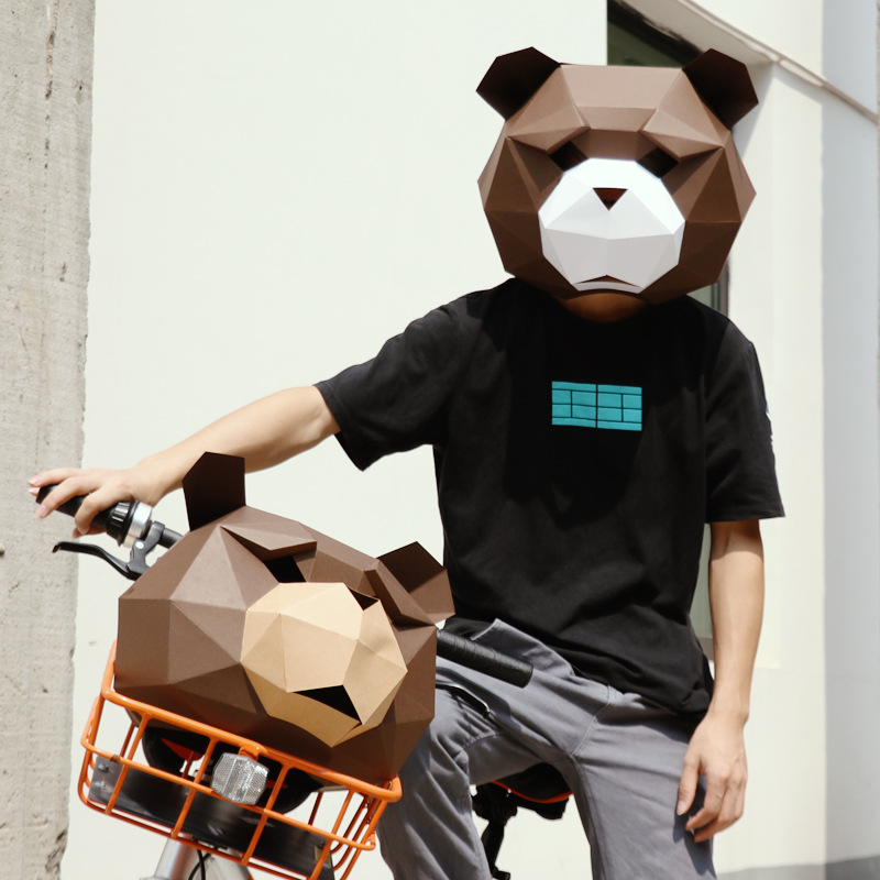 US $9.34 11% OFF|Bear head Paper DIY material manual creative Head Mask Party Masquerade show props lovely tide hand made lovely Bearhead mask-in Card Model Building Sets from Toys & Hobbies on Aliexpress.com | Alibaba Group