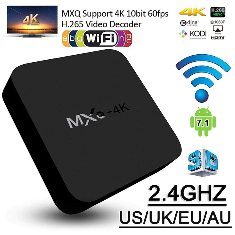 US $9.64 38% OFF|MXQ 4K TV BOX Android 7.1 Quad Core 1GB+8G 2.4G WiFi Full HD 1080P 4K H.265 Smart Media Player Mini Set Top Box TV Receiver-in Set-top Boxes from Consumer Electronics on Aliexpress.com | Alibaba Group