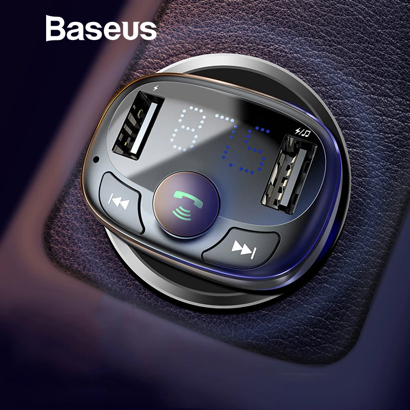 US $9.64 43% OFF|Baseus Car Charger for iPhone Mobile Phone Handsfree FM Transmitter Bluetooth Car Kit LCD MP3 Player Dual USB Car Phone Charger-in Car Chargers from Cellphones & Telecommunications on Aliexpress.com | Alibaba Group