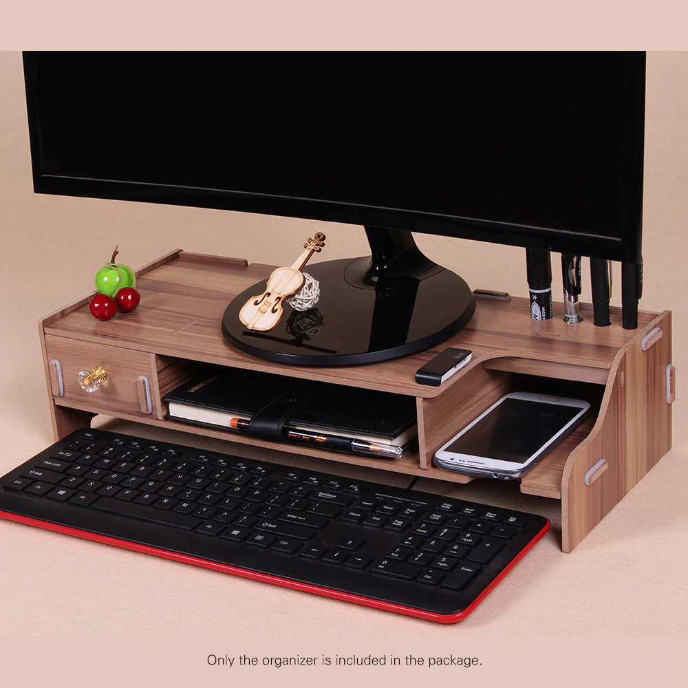 Wooden Monitor Stand Riser Computer Desk Organizer with Keyboard Mouse Storage Slots for Office Supplies School Teachers-in Desk Set from Office & School Supplies on Aliexpress.com | Alibaba Group