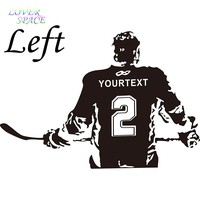 wish | Hockey player Wall art Decal sticker Choose Name Number Orientation Personalized Home Decor Vinyl Stickers Size 55X59CM