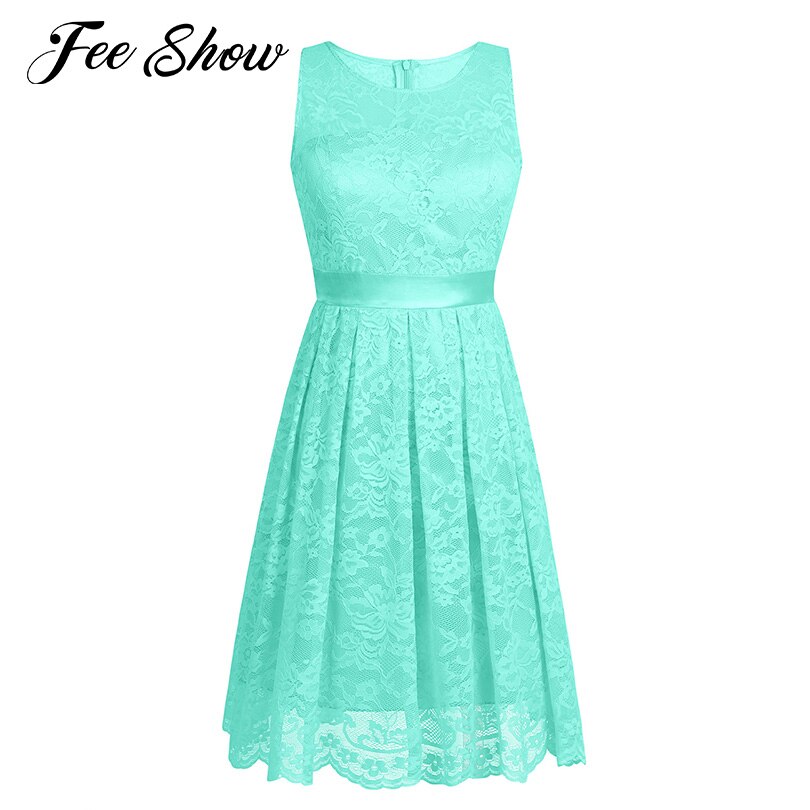 FEESHOW New Women Sleeveless Lace Summer Dress Vestidos Hollow Out A Line Dress Print Bridesmaid Short Dress Wedding Party Dress-in Dresses from Women's Clothing & Accessories on Aliexpress.com | Alibaba Group