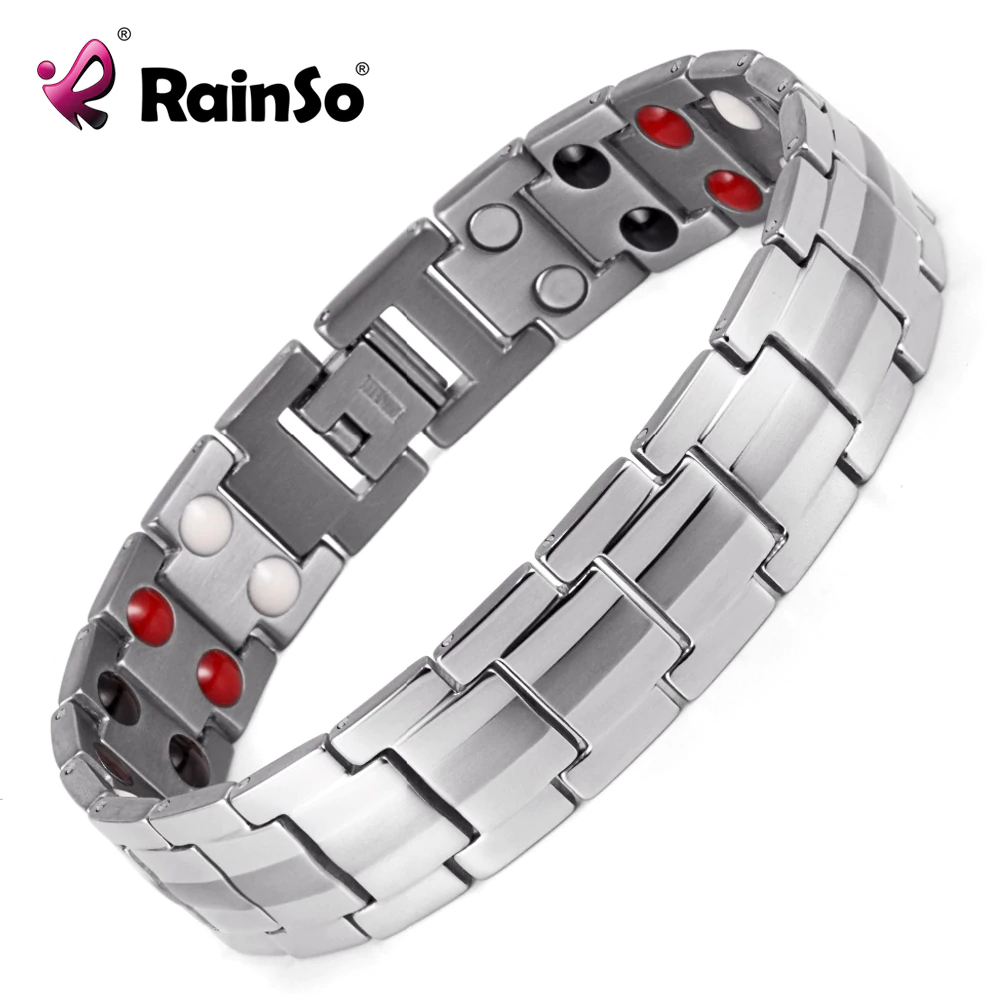 Rainso Fashion Jewelry Healing FIR Magnetic Titanium Bio Energy Bracelet For Men Blood Pressure Accessory Silver Bracelets-in Chain & Link Bracelets from Jewelry & Accessories on Aliexpress.com | Alibaba Group